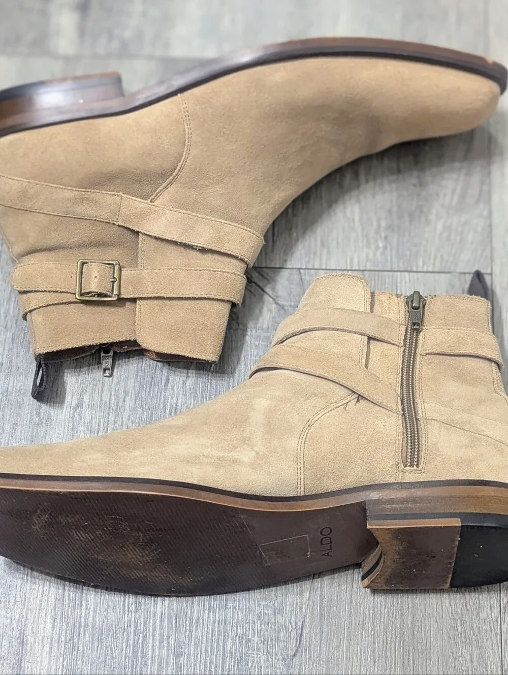 Aldo Suede Chelsea Ankle Boots in Beige - Men's Dress Boot